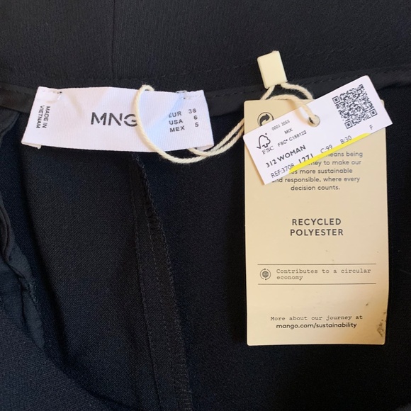 MNG Black Trousers Pants - Women's US Size 6, New with Tags - Picture 5 of 12